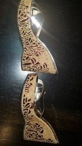 Jimmy Choo Wedges mirror leather pink gold